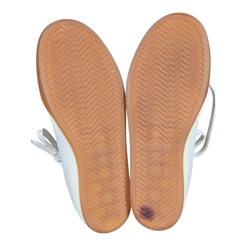 Rothy's White Canvas Lace-Up Sneakers with Tan Gum Sole - Picture 4 of 10